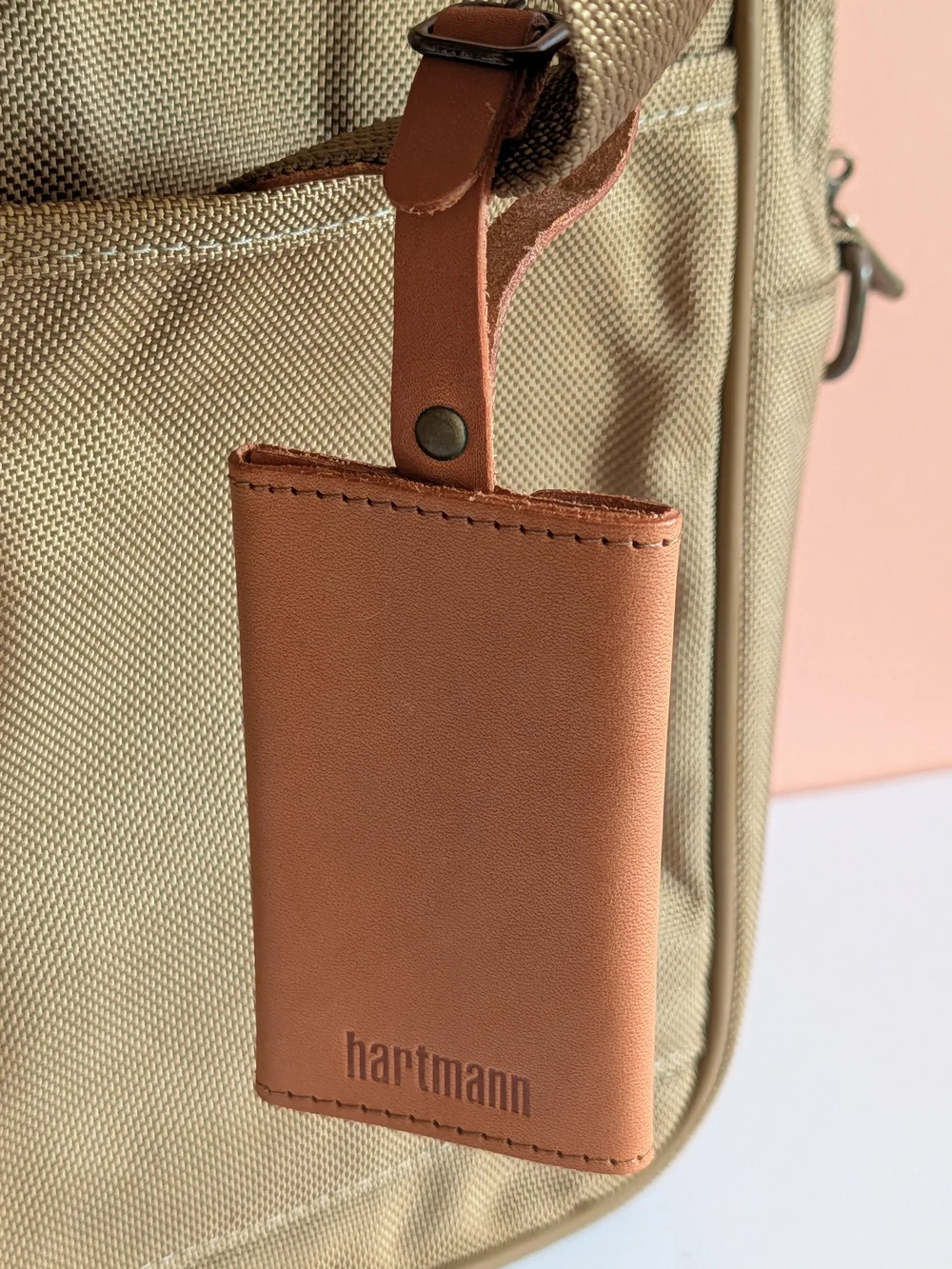Vintage Hartmann Briefcase Business Case Tan Canvas Leather Trim Laptop Document